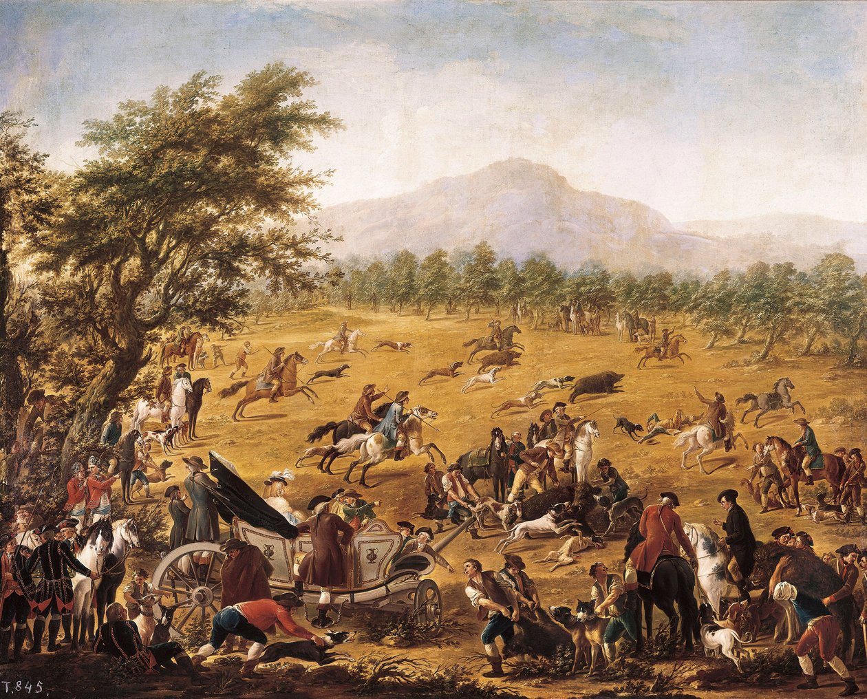 Lov, c. 1780 (olej na plátně) od Francisco de la Traverse