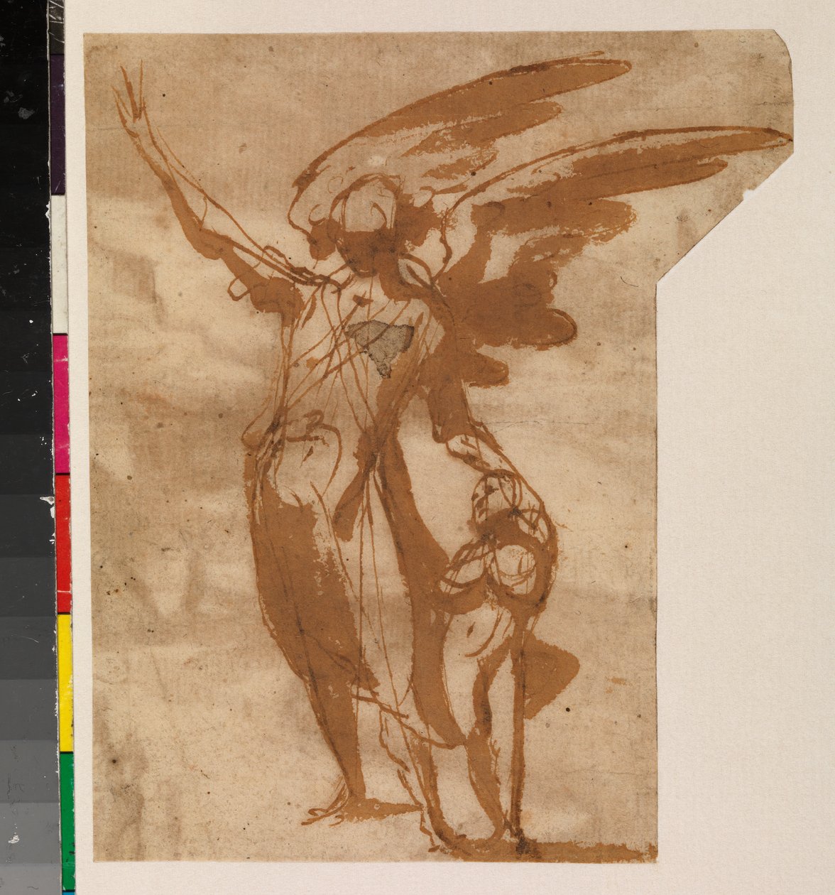 Strážní andělé na procházce s dítětem, recto, 17. století od Francisco the Younger Herrera