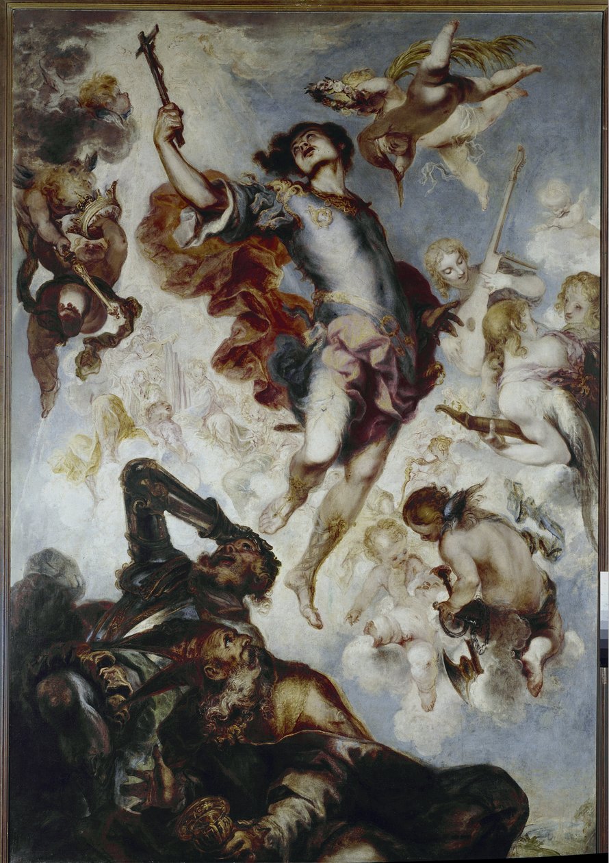Triumf Hermenegilda (vizigótský princ a mučedník, asi 560-585) - Olej na plátně od Francisco the Younger Herrera