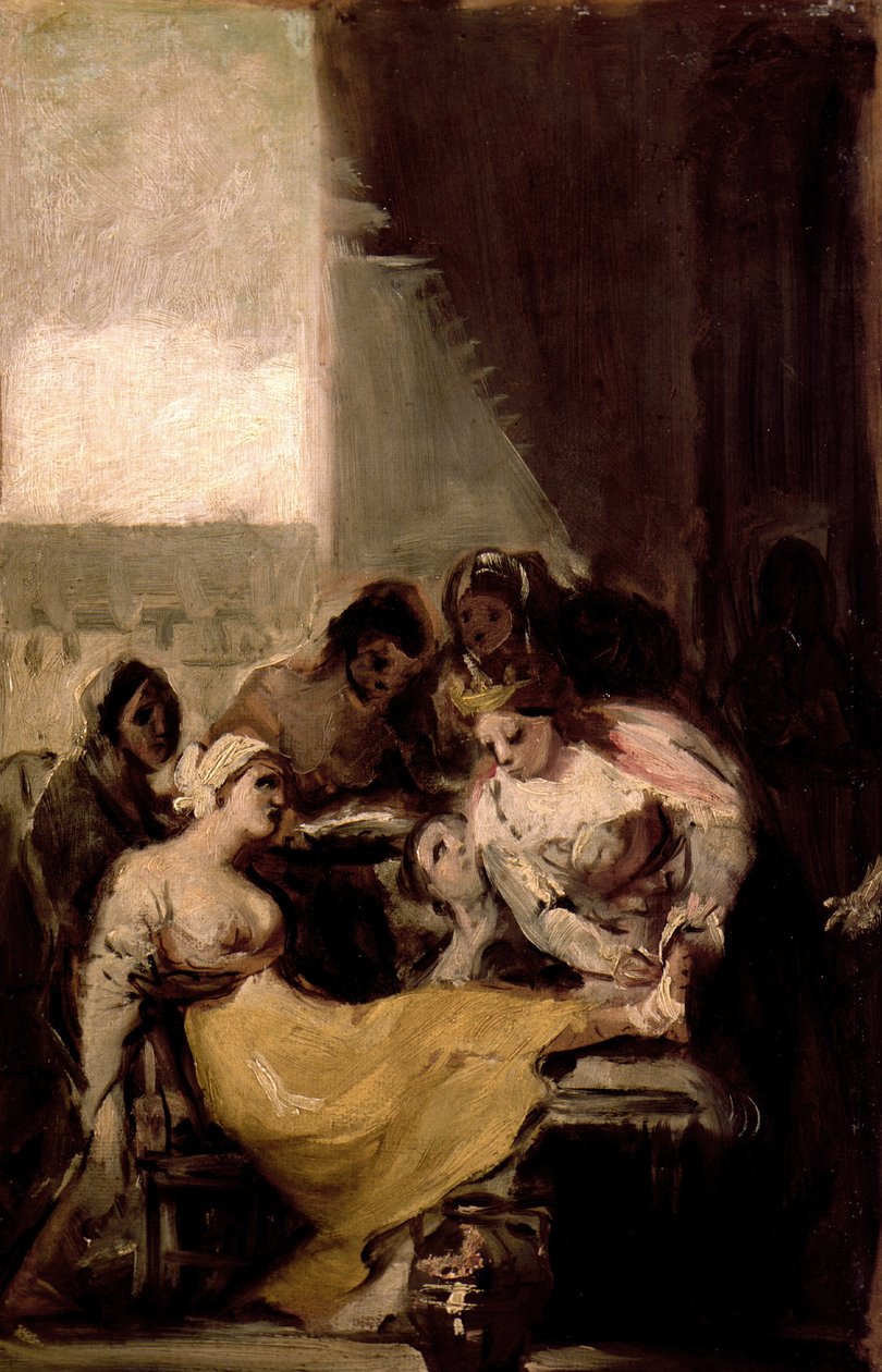 Svatá Isabela z Portugalska léčí rány nemocné ženy od Francisco de Goya