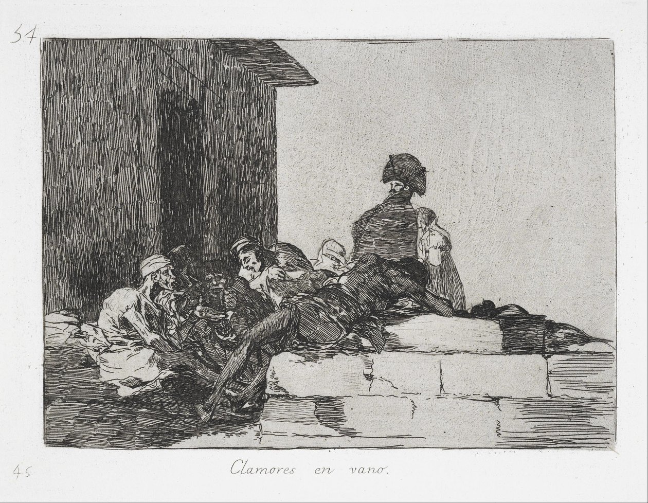 Marné bědování ze série The Disasters of War od Francisco de Goya