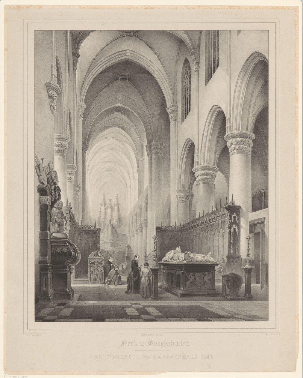 Interiér kostela svaté Kateřiny v Hoogstraten Kostel v Hooghstraeten (název na objektu) Výstava v Haagu 1843 (název na objektu) od Franciscus Bernardus Waanders