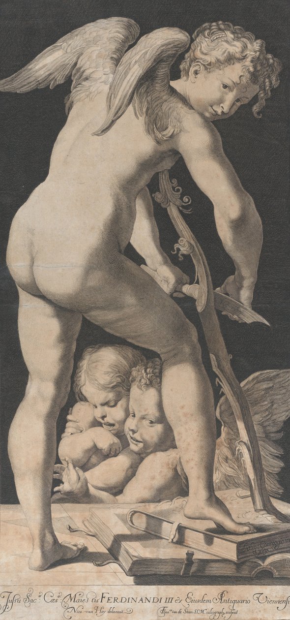 Amor brousí luk, 1645-72. od Franciscus van der Steen