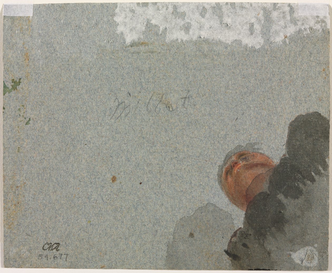 Studie hlavy při pohledu zdola, třetí čtvrtletí 1600. od Francisque Millet