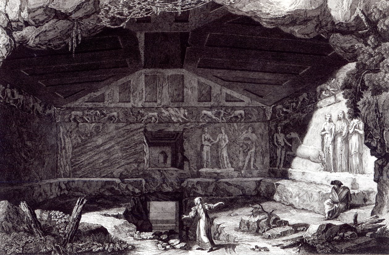 Etruská hrobka, cca 1780 od Franciszek Smuglewicz