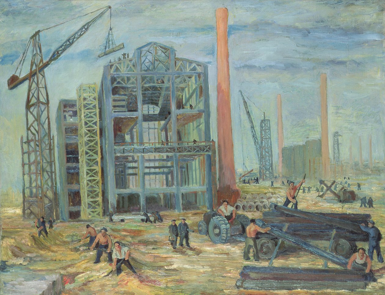 U budovy, 1951 olej na plátně od Franciszek Zmurko