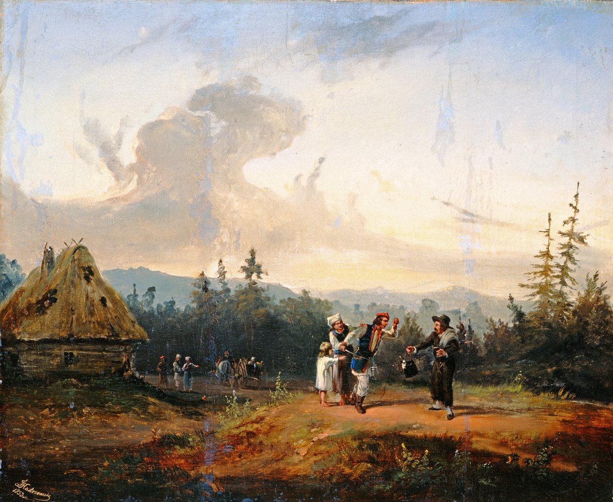 Hádky s židovským obchodníkem, 1853 od Franciszek Kostrzewski