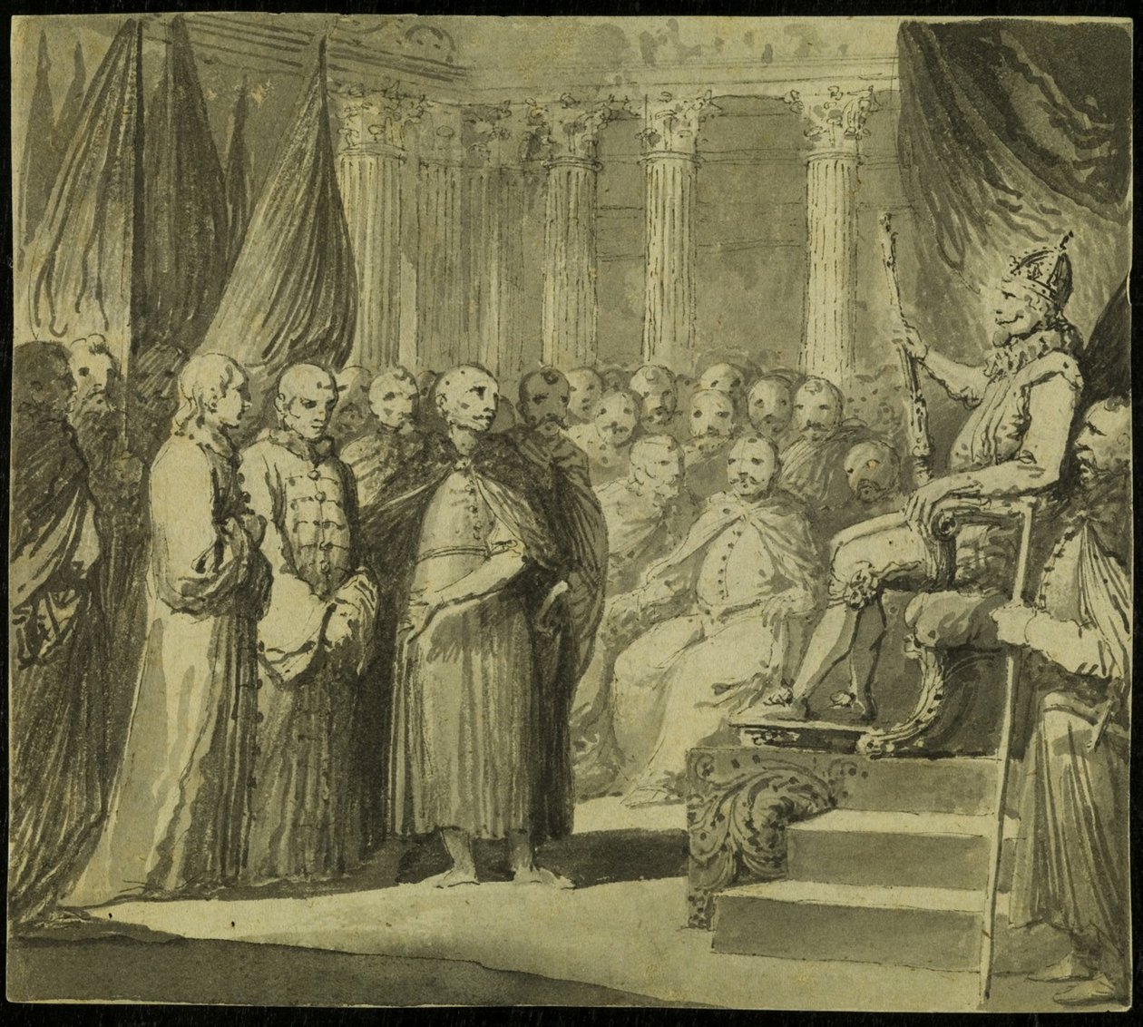 Car Vasilij IV Ivanovič Shuisky před králem Zikmundem III. Vasou, konec 18. stol. od Franciszek Smuglewicz