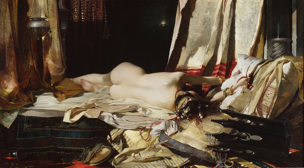 "Na řád padišáha" (Na řád padišáha) Mladá žena v harému podřízená perskému vládci (orientalismus) Obraz Franciszka Zmurka (1859-1910) od Franciszek Zmurko