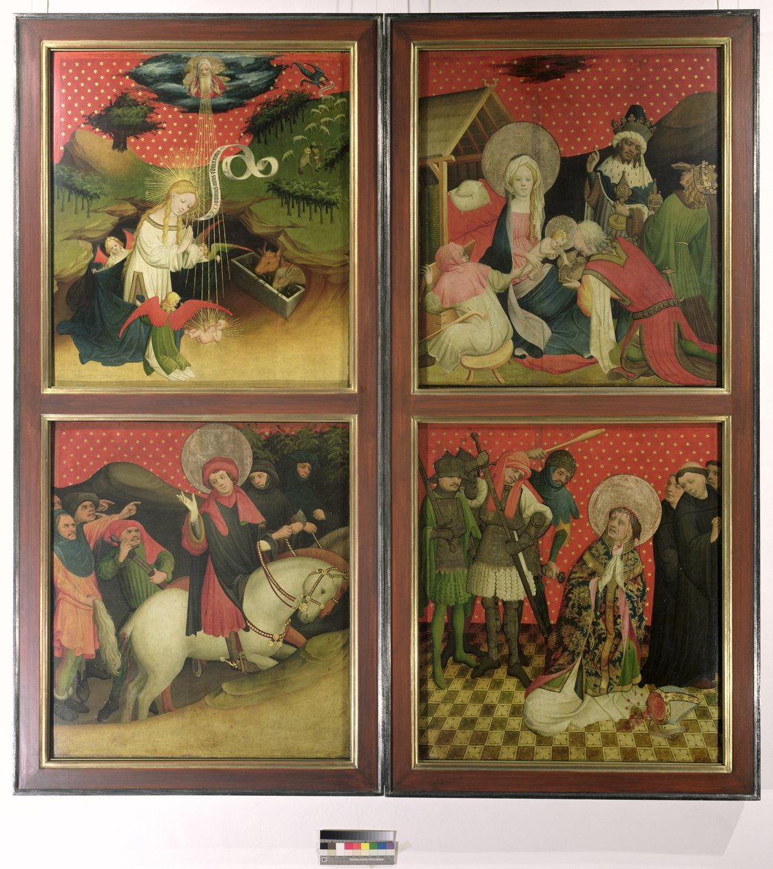 Oltář svatého Tomáše z kostela sv. Jana v Hamburku, zahájený v roce 1424 (tempera a olej na desce) od Francke Master