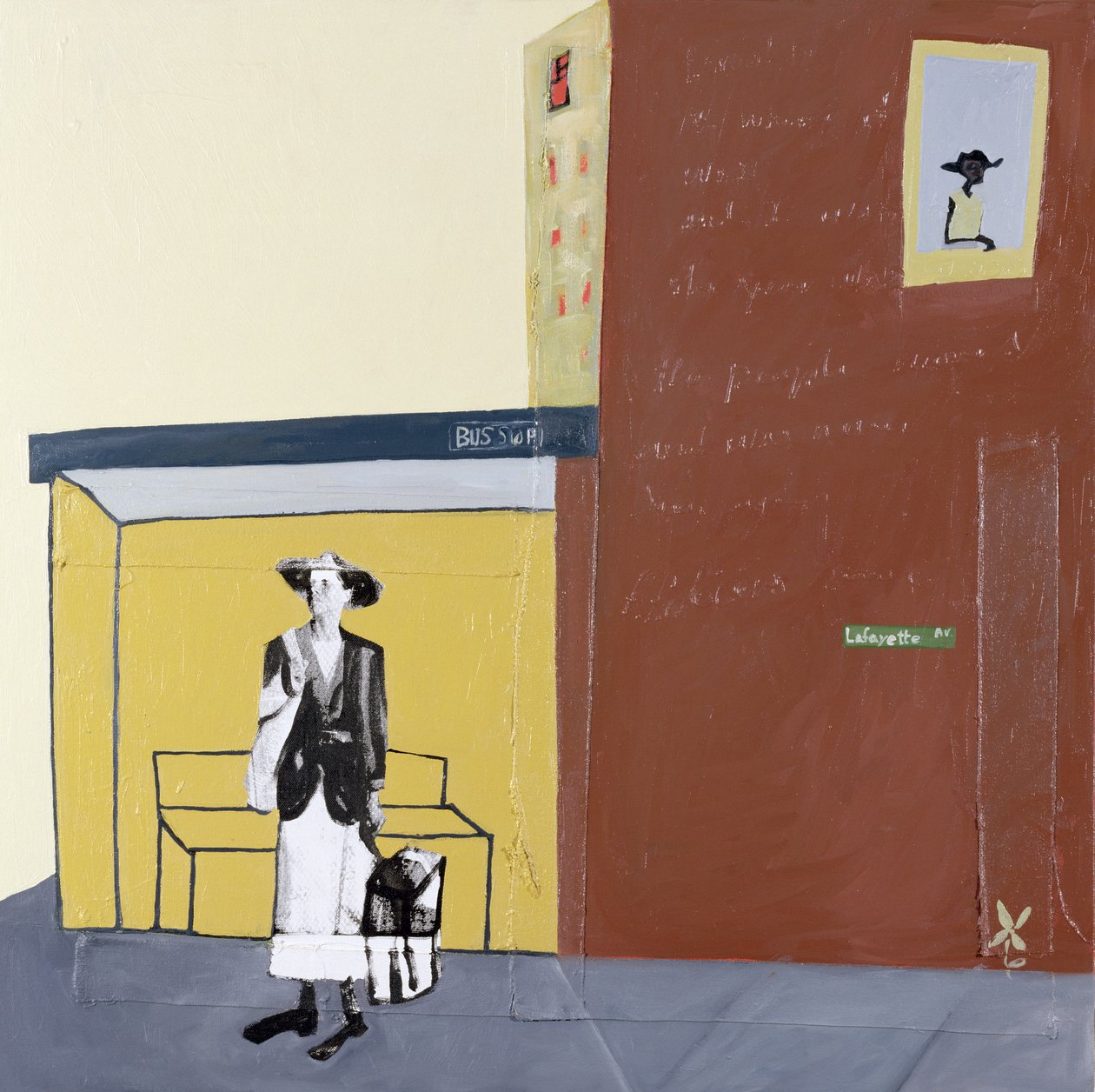 Lafayette Ave, 2001 (kombinovaná technika na plátně) od Francks Deceus