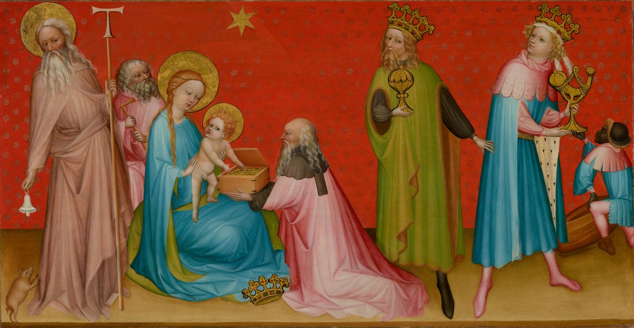 Klanění mudrců s opatem svatým Antonínem od Franco Flemish Master