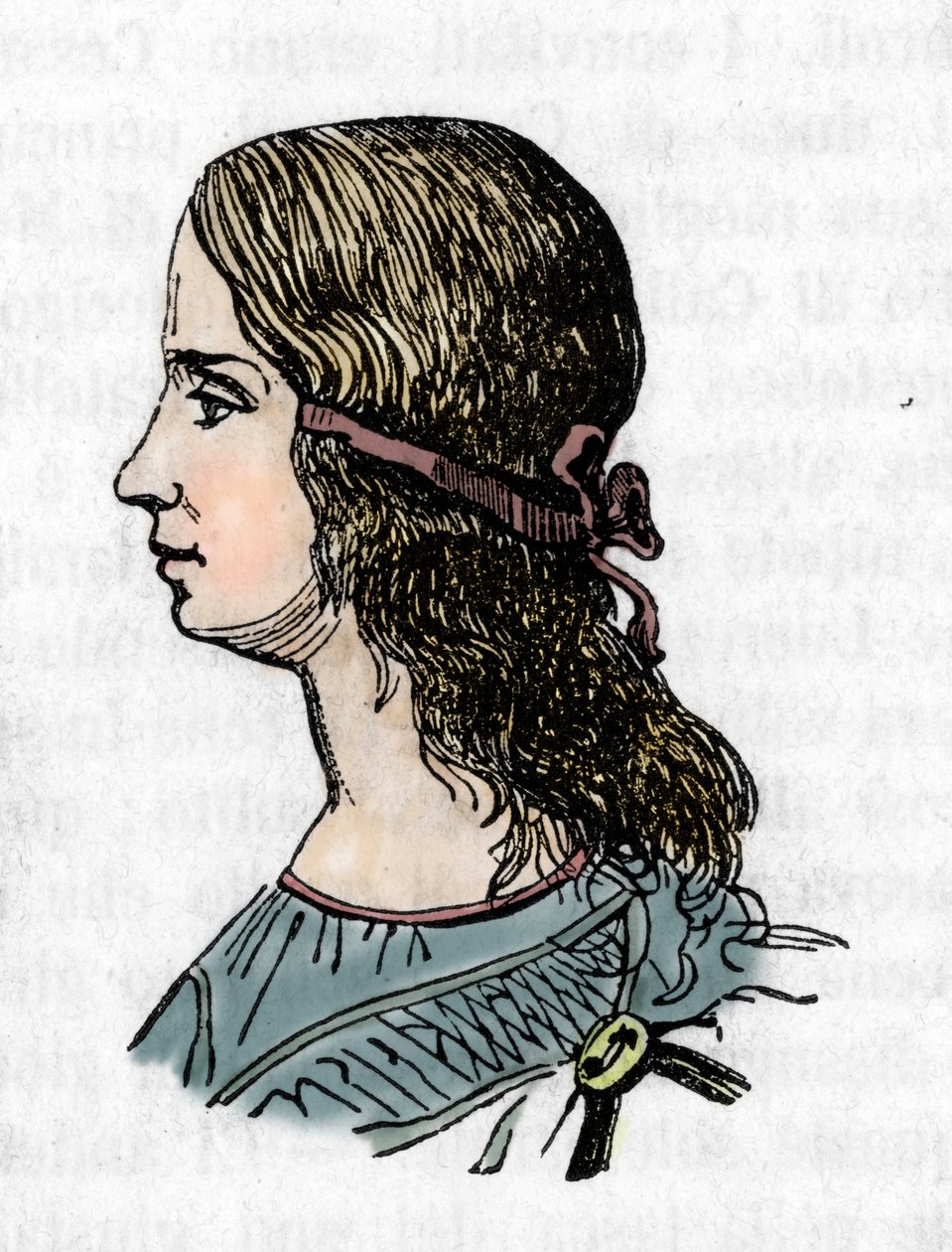Portrét Lucrece Borgia (Lucrezia) (1480-1519) Rytina z „“Tajemství Vatikánu”” od Franca Mistraliho 1866 od Franco Mistrali