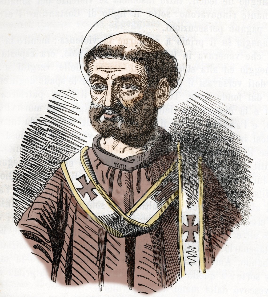 Portrét papeže Libere (Liberius) (352-366) Rytina z „I misteri del vaticano“ od Franca Mistraliho 1843 od Franco Mistrali