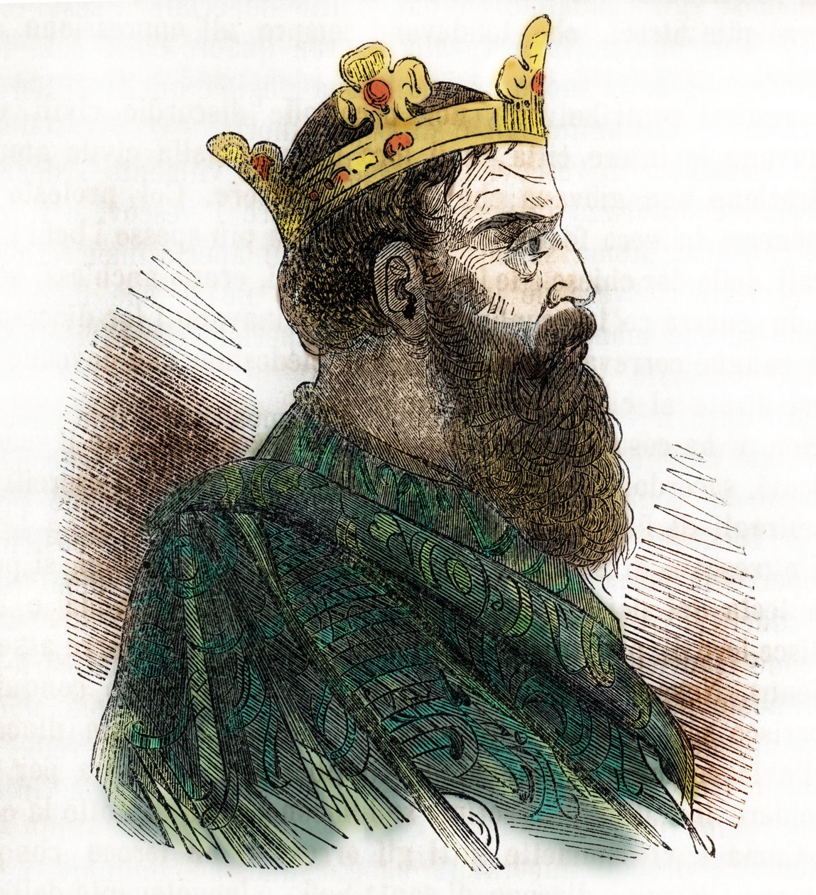 Portrét byzantského císaře Leona III Isaurského nebo Syrského (680-741) (Leo III, Isaurského císaře Byzantské říše) čerpající z „I misteri del vaticano““ od Franca Mistraliho 1843 od Franco Mistrali