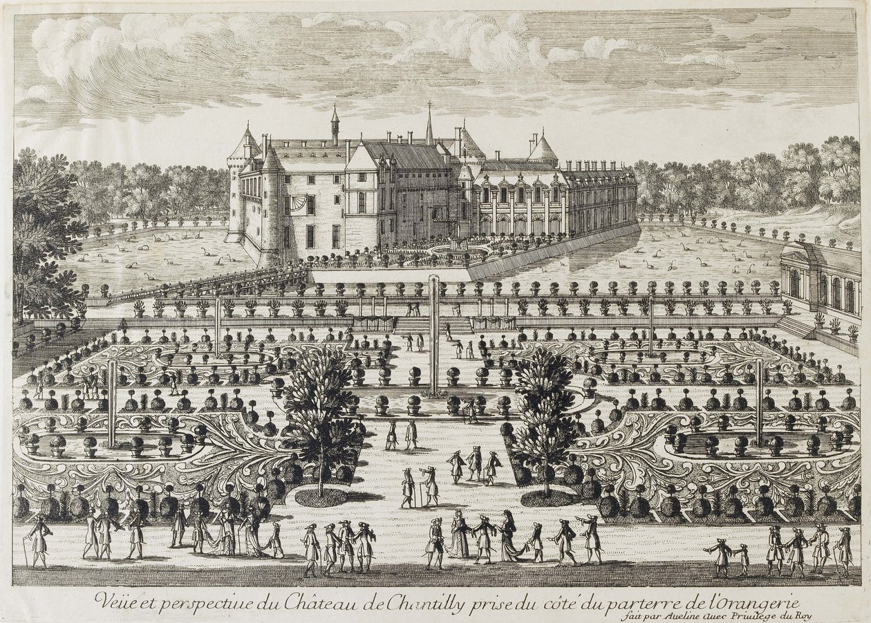 Pohled na Chateau de Chantilly z Orangerie od Francois Antoine Aveline