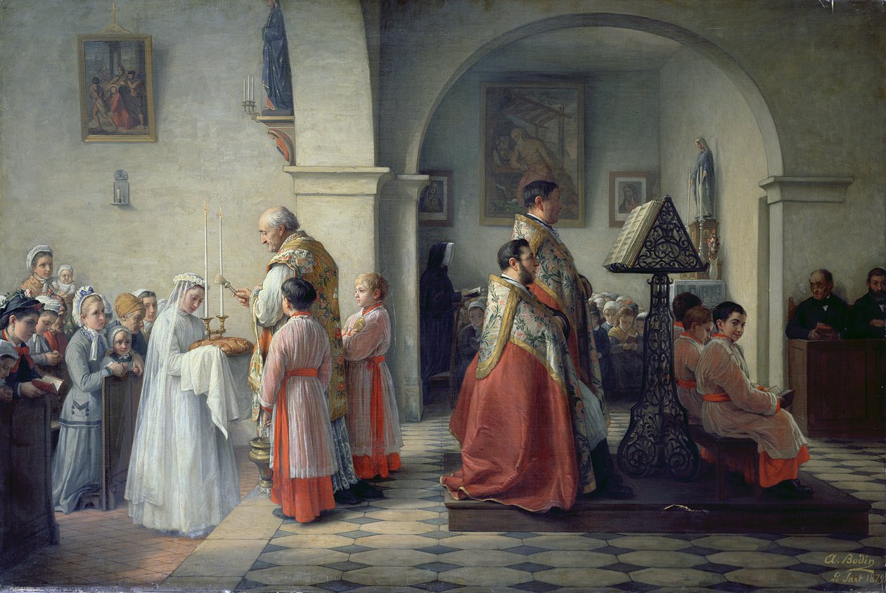 Požehnání chleba, 1879 od Francois Archange Joseph Bodin