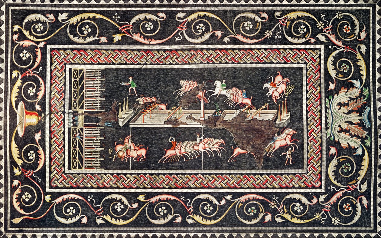 Znázornění mozaiky objevené v Lyonu zobrazující cirkusové hry, 1806 od Francois Artaud