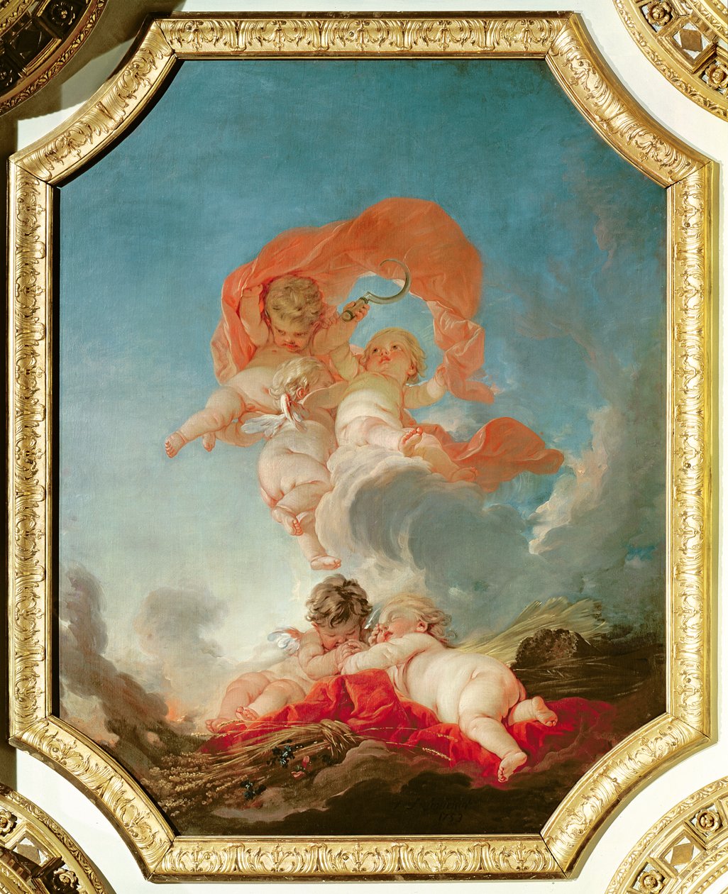 Léto, ze série Four Seasons v Salle du Conseil od François Boucher