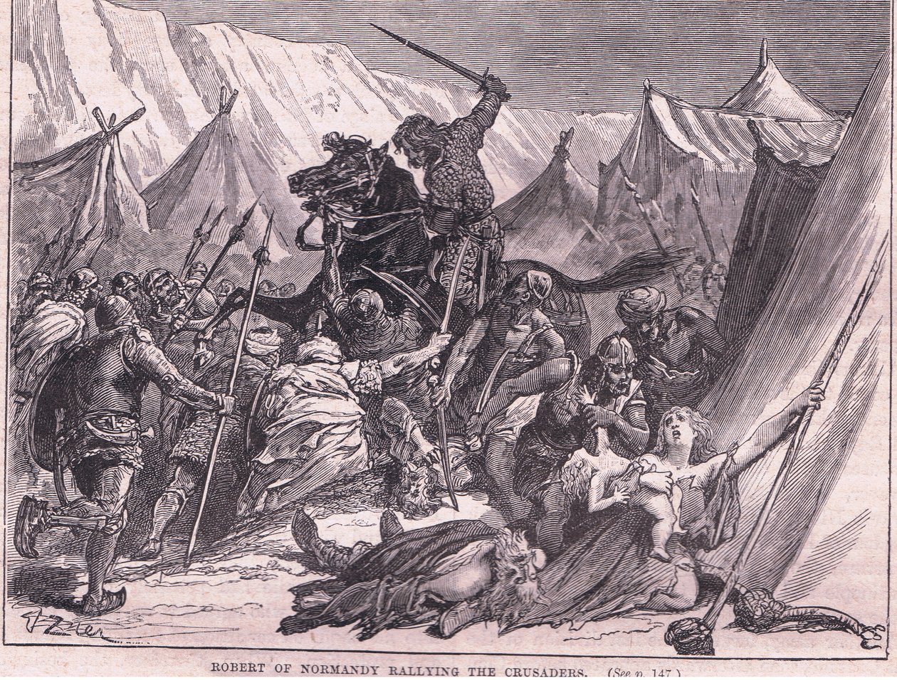 Robert z Normandie shromáždil křižáky AD 1097 od Francois Edouard Zier