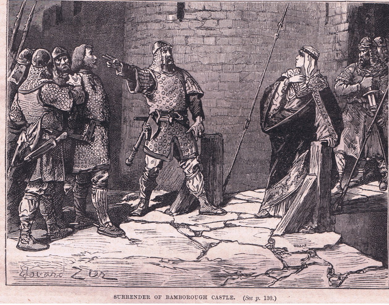 Kapitulace hradu Bamborough AD 1095 od Francois Edouard Zier
