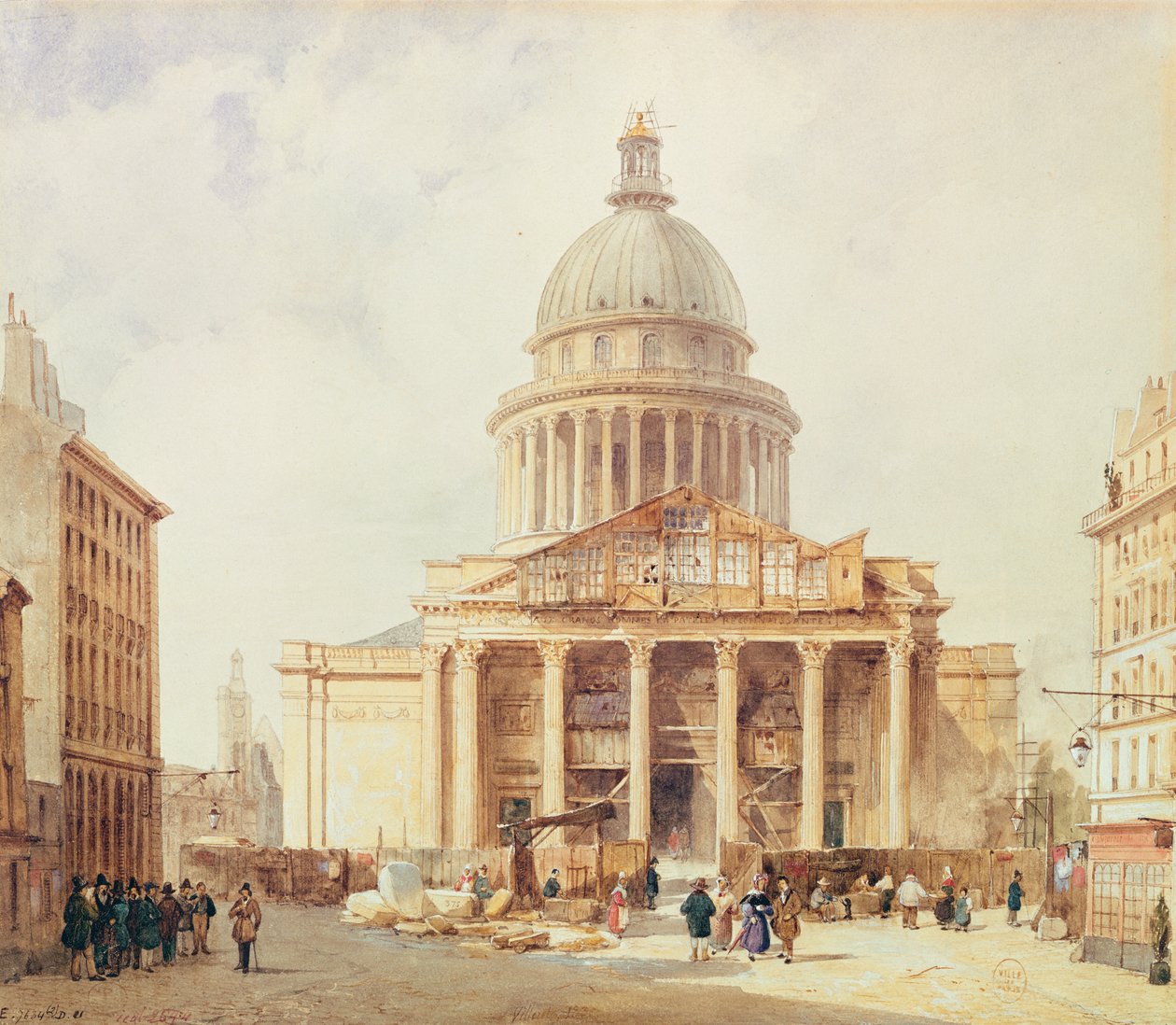 Pantheon v roce 1835 od Francois Etienne Villeret