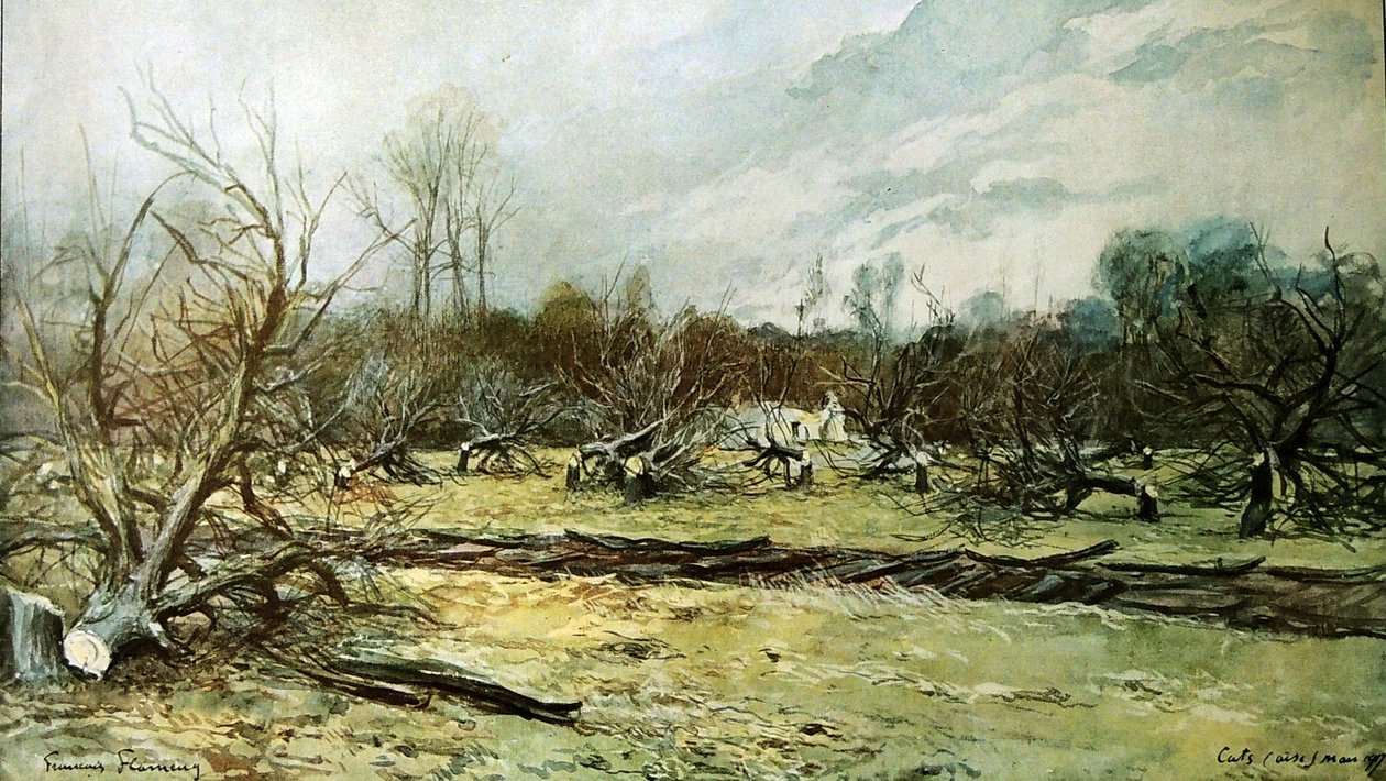 Zničený sad ve venkovských oblastech od Francois Flameng