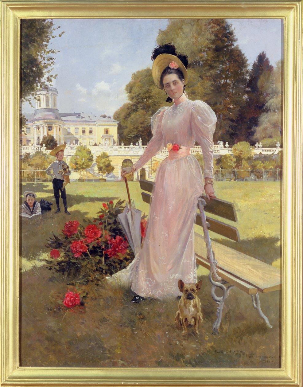 Portrét princezny Z.N. Yusupova se svými dvěma syny v Archangelskoe, 1894 od Francois Flameng