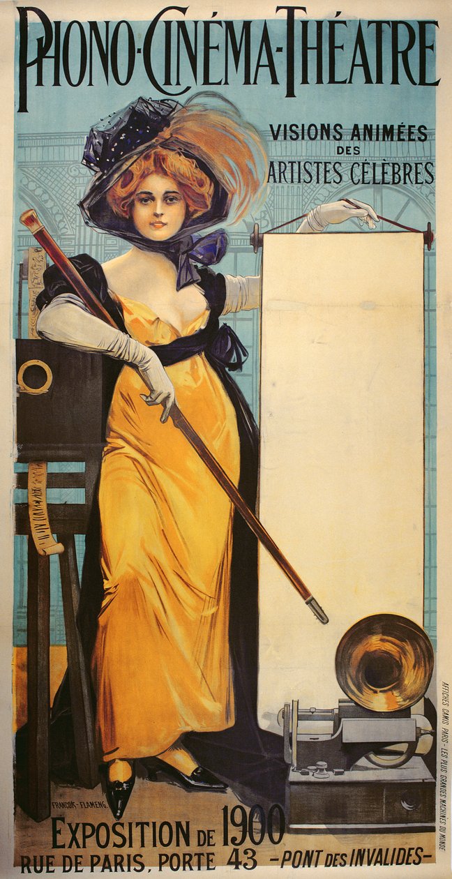 Plakát inzerující Phono-kino-divadlo pro Světovou výstavu, 1900 od Francois Flameng
