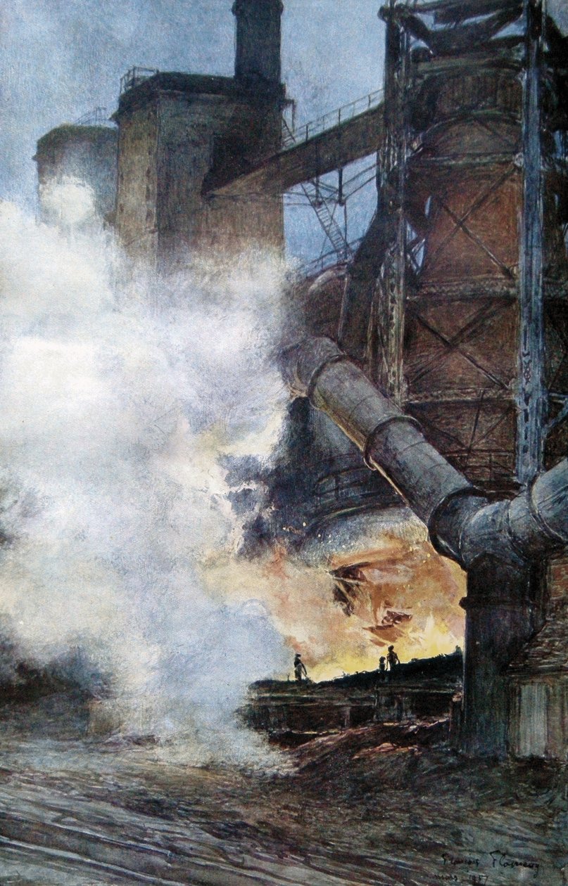 Ocelárna v Chasse, Isere, 1917 od Francois Flameng