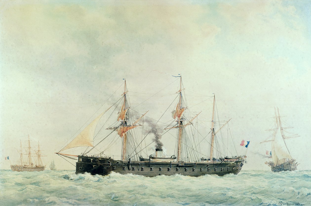 Francouzská bitevní loď, La Gloire od Francois Geoffroy Roux
