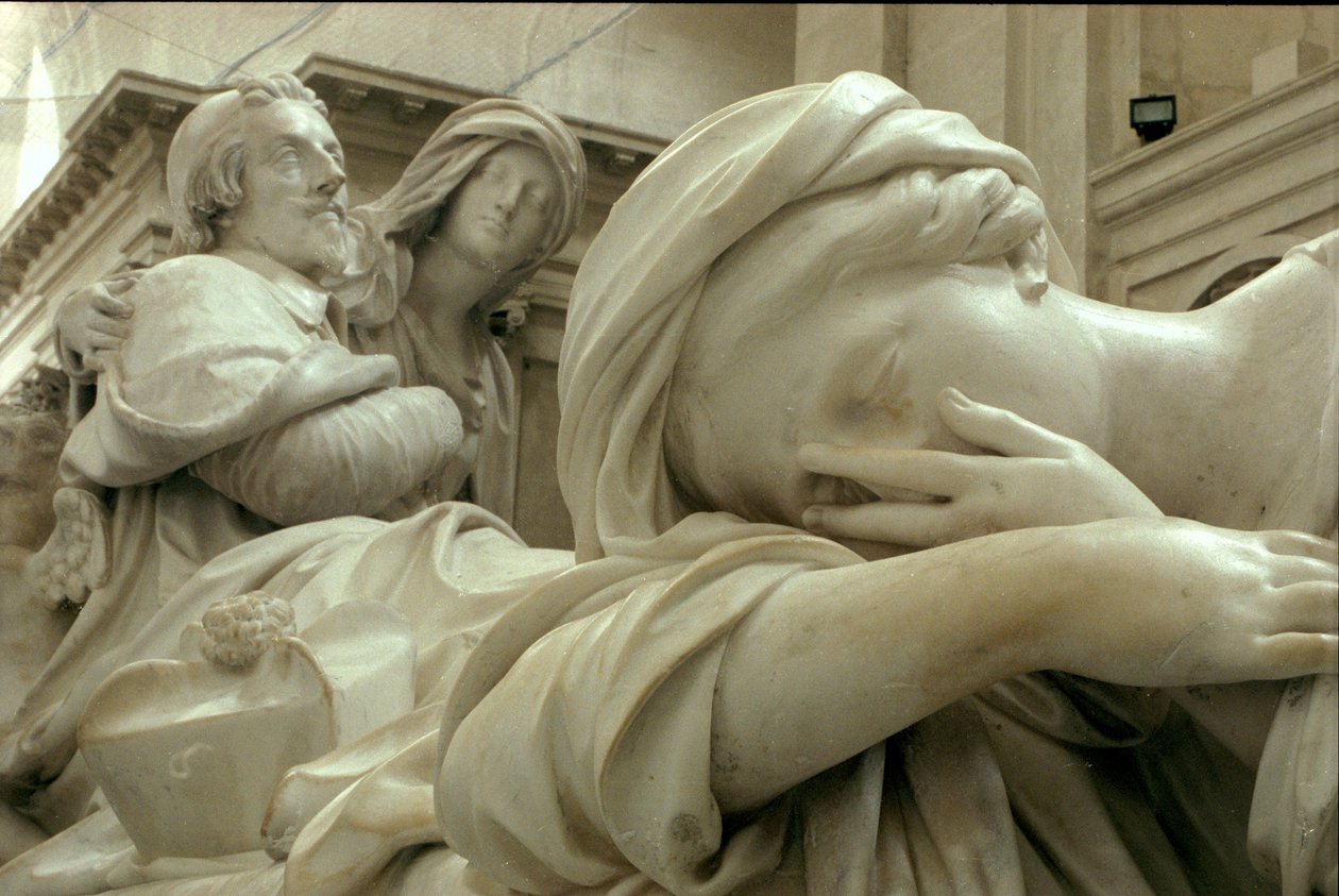 Detail pohřebního pomníku Armanda-Jeana du Plessise, kardinála Richelieu 1585-1642, 1694 mramor viz také 252687 od Francois Girardon