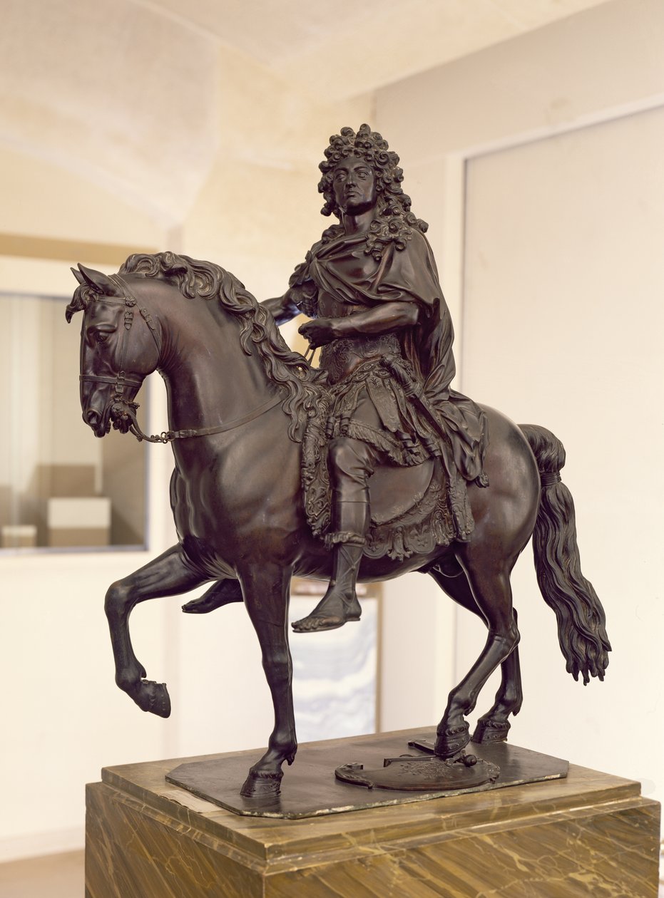 Jezdecká socha Ludvíka XIV. (1638-1715) v římském kostýmu, 1699 (bronz) od Francois Girardon