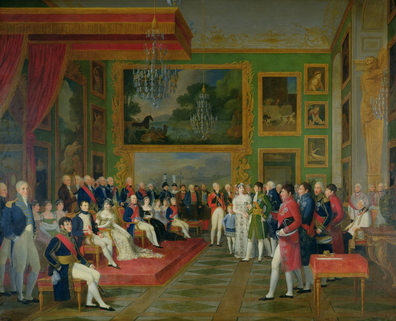 Sňatek Eugena de Beauharnais (1781-1824) s Amalie Auguste Bavorskou v Mnichově, 13. ledna 1806, 1808 od Francois Guillaume Menageot
