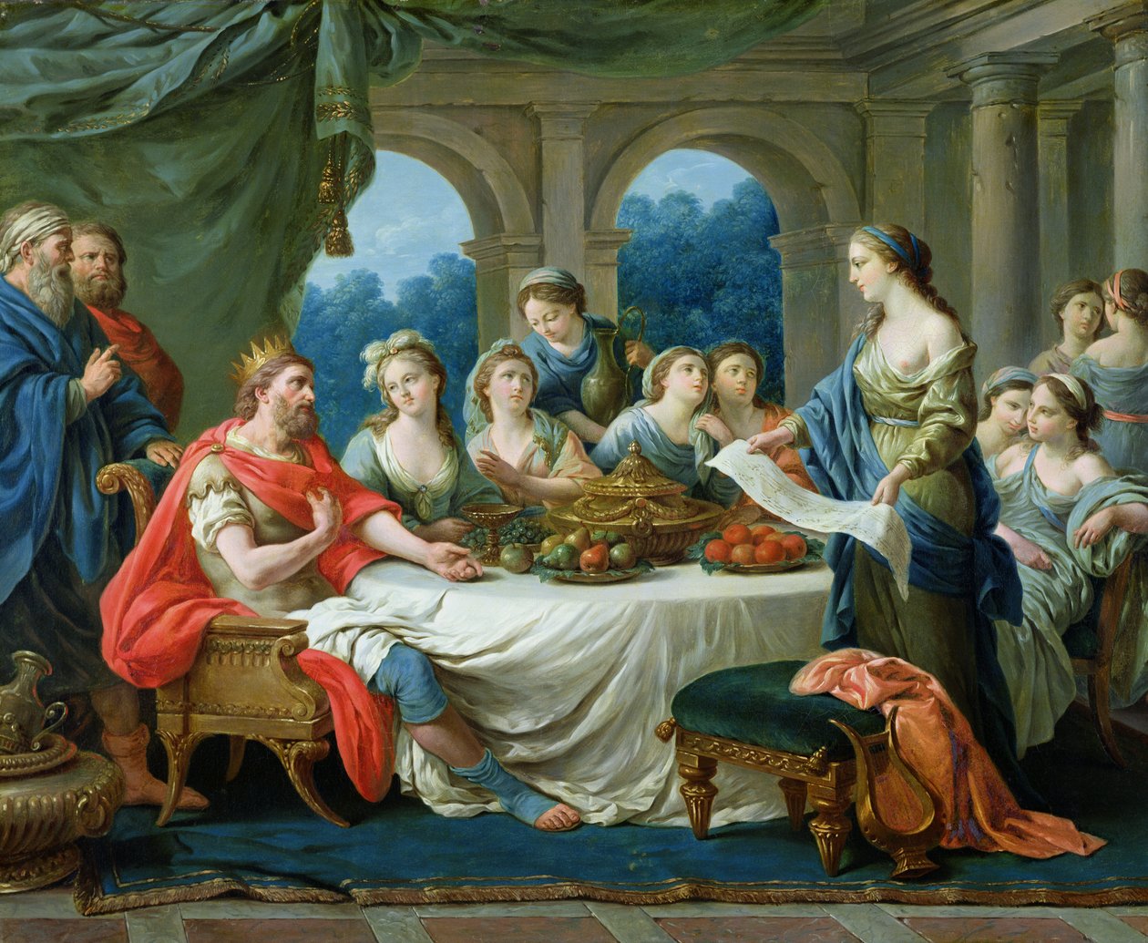 Ester a Ahasver, kolem 1775-80 od Francois Langrenee