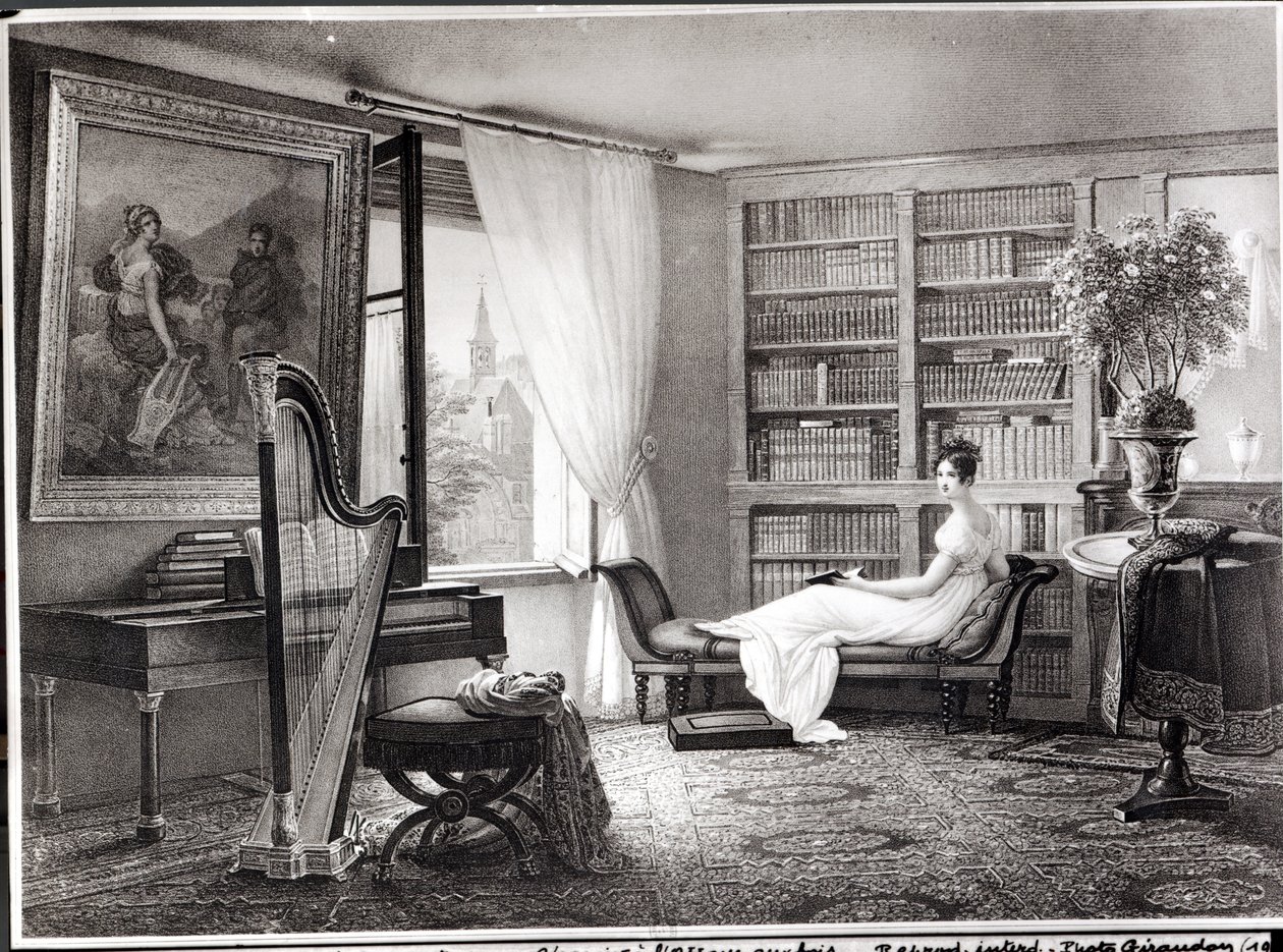 Madame Recamier (1777-1849) v Abbaye-aux-Bois, 1810-44 od Francois Louis Dejuinne