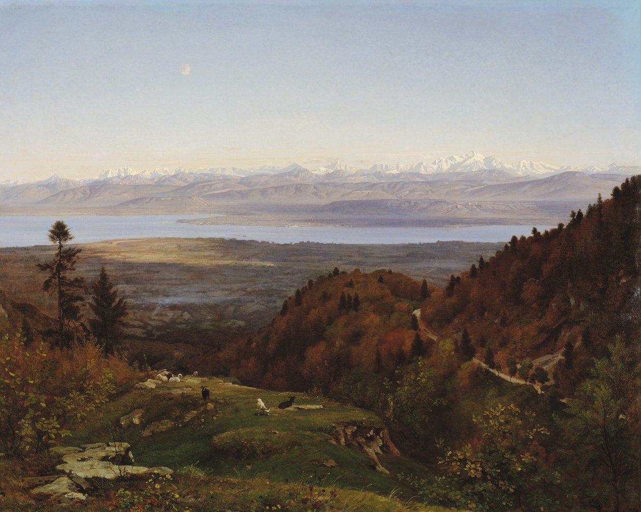 Mont-Blanc při pohledu ze Saint-Cergues, 1869 od Francois Louis Francais