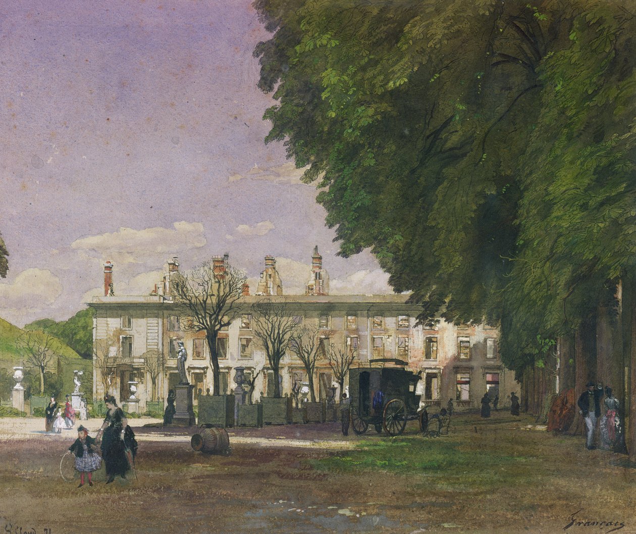 Ruiny Chateau de Saint-Cloud v roce 1871 od Francois Louis Francais