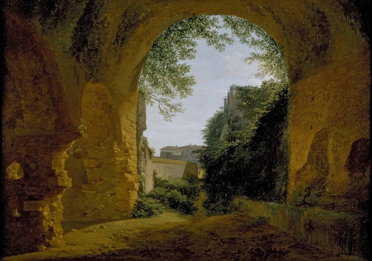 Pohled do zahrady, viděný z římského trezoru, 1802 - 1824 od Francois Marius Granet
