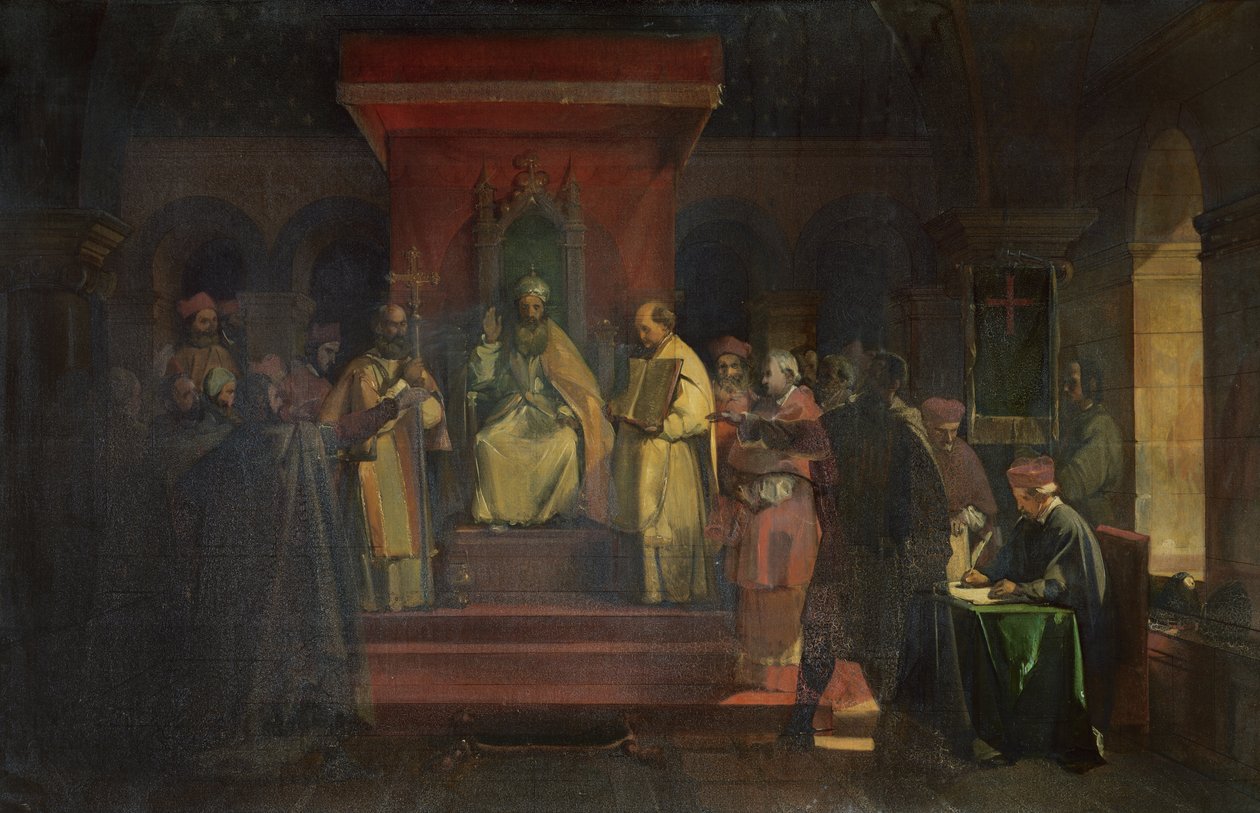 Instituce templářského řádu v roce 1128, 1840 od Francois Marius Granet