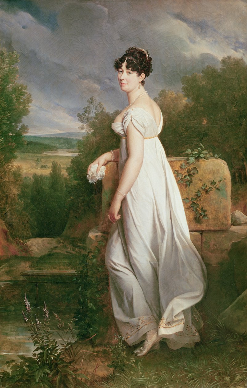 Celovečerní portrét Madame Visconti, manželky bývalého velvyslance Cisalpinské republiky, Francie od Baron François Pascal Simon Gérard