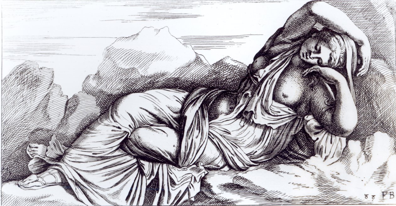 Kleopatra vezená Augustem v triumfu do Říma, cca 1653 od Francois Perrier