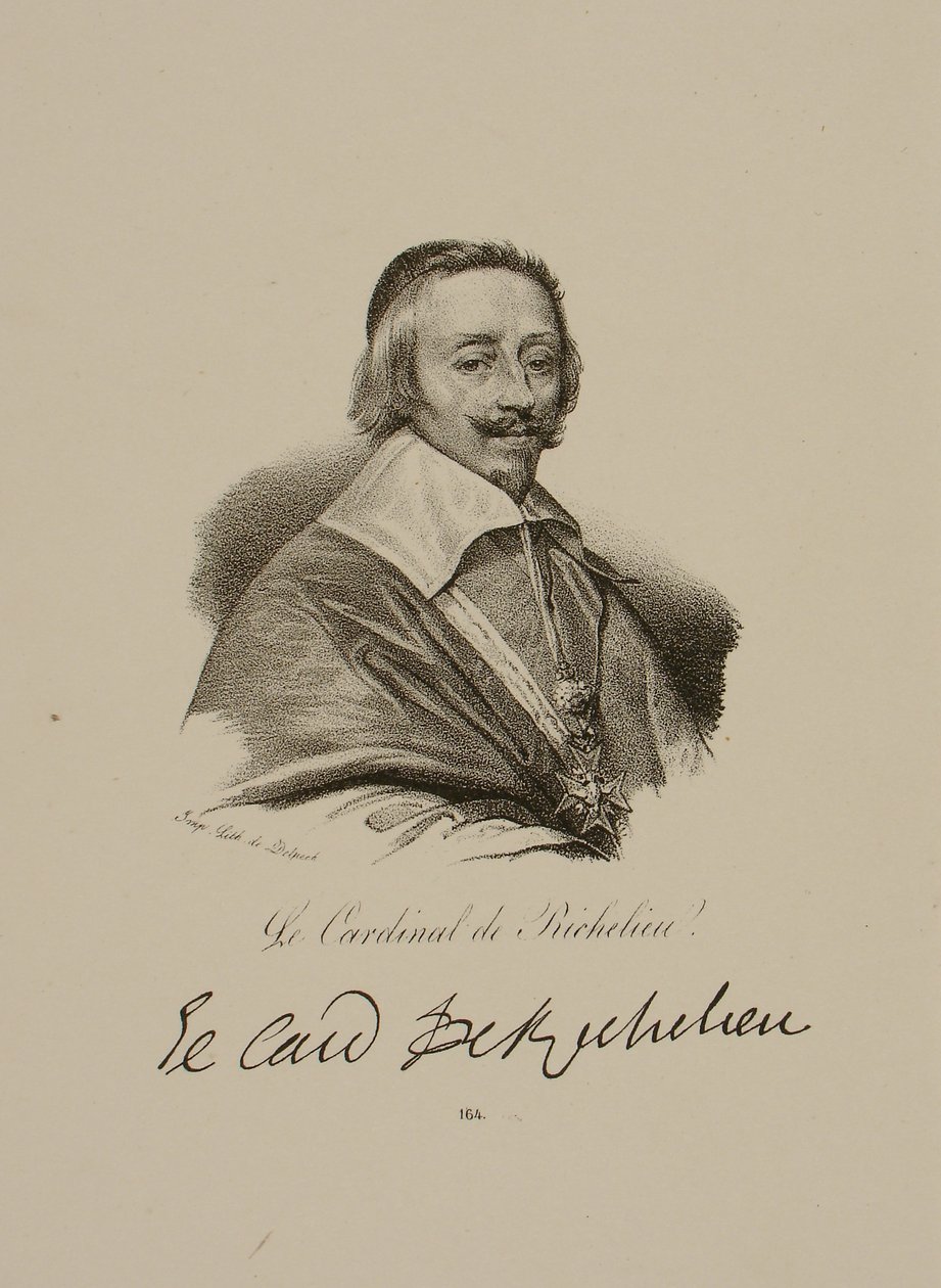 Portrét Armanda Jean du Plessis, kardinála a vévody z Richelieu (1585-1642) od Francois Seraphin Delpech
