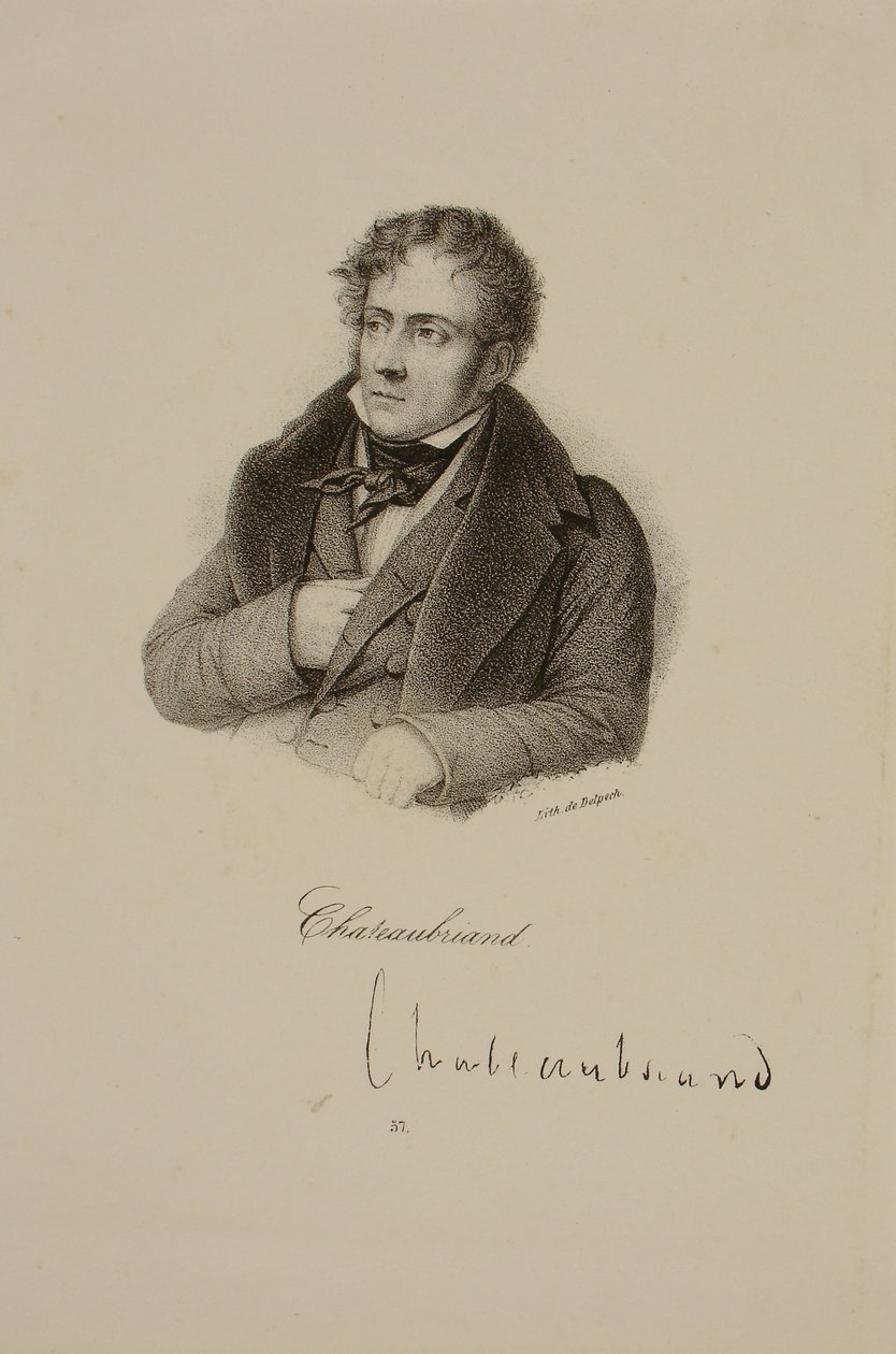 Portrét Francois Rene (1768-1848) Vicomte de Chateaubriand od Francois Seraphin Delpech