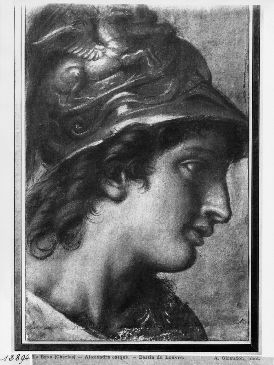 Alexandr Veliký, studie k obrazu „Dáriův stan“ od Charlese Le Bruna ve Versailles (pastel na béžovém papíře) od Francois Verdier