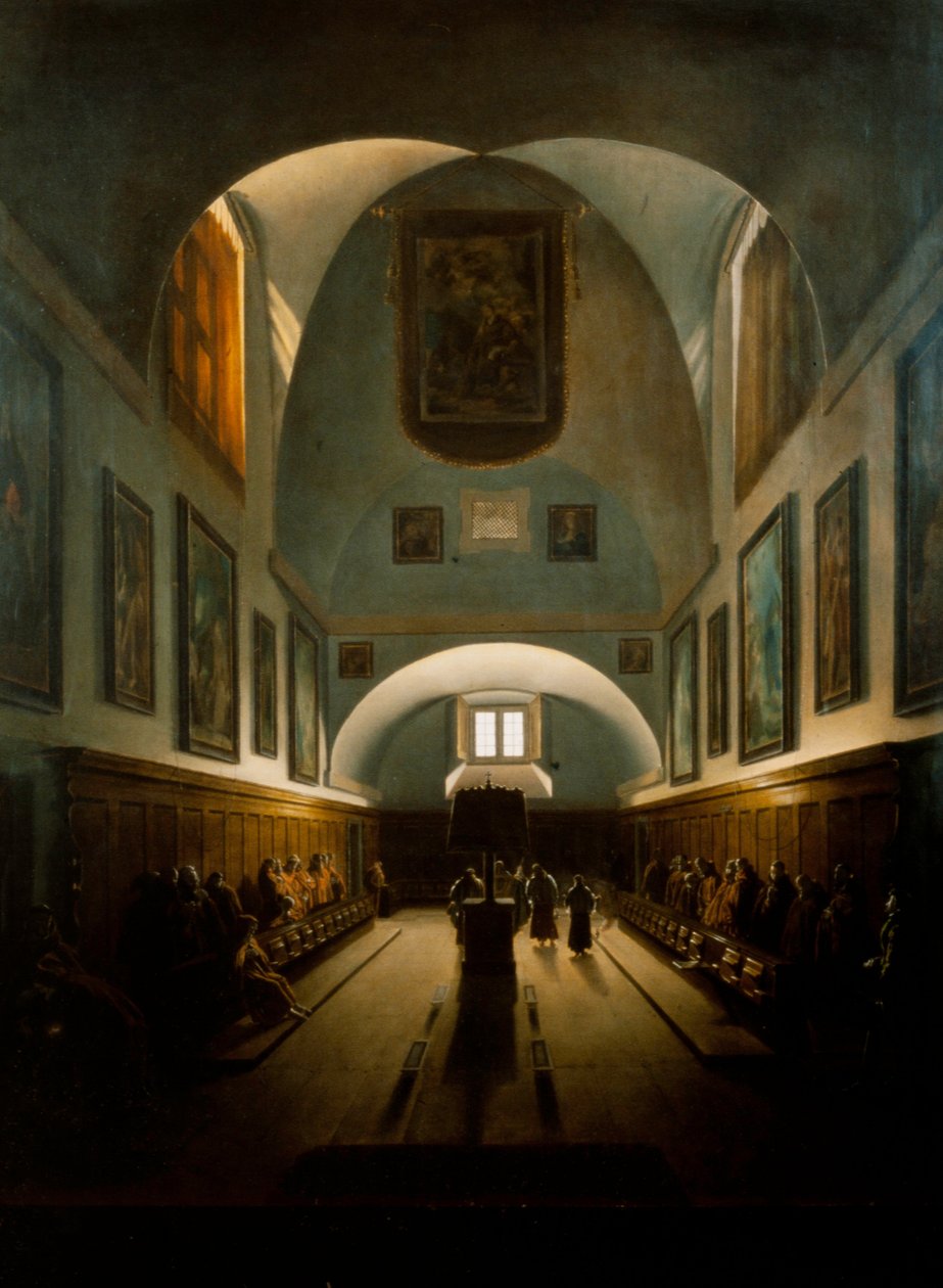 Chór v kapucínském kostele na Piazza Barberini v Římě od Francois-Marius Granet