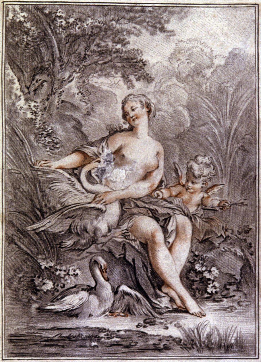 Leda a labuť od Francois (after) Boucher