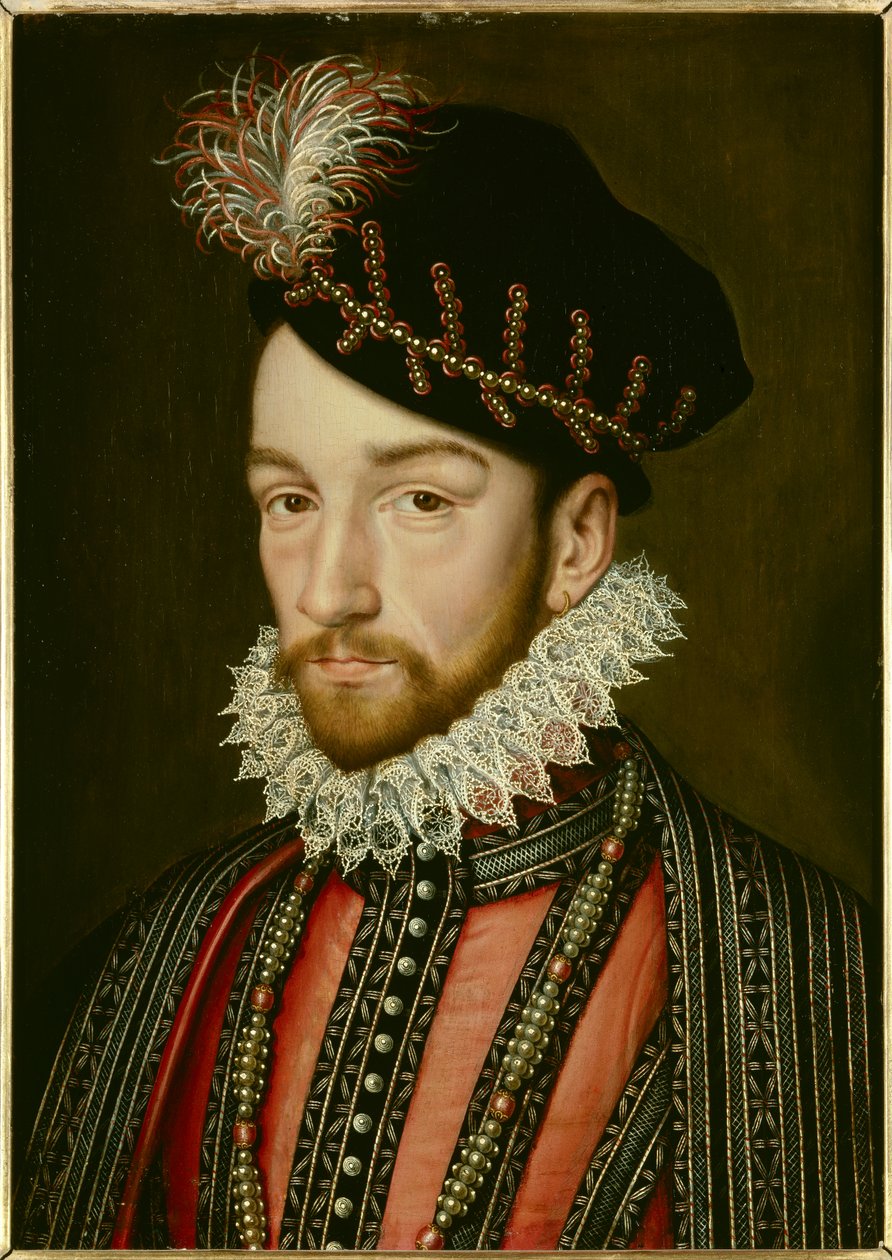 Portrét Karla IX. (1550 - 1574). Obraz Francoise Cloueta (1515-1572) od Francois (after) Clouet