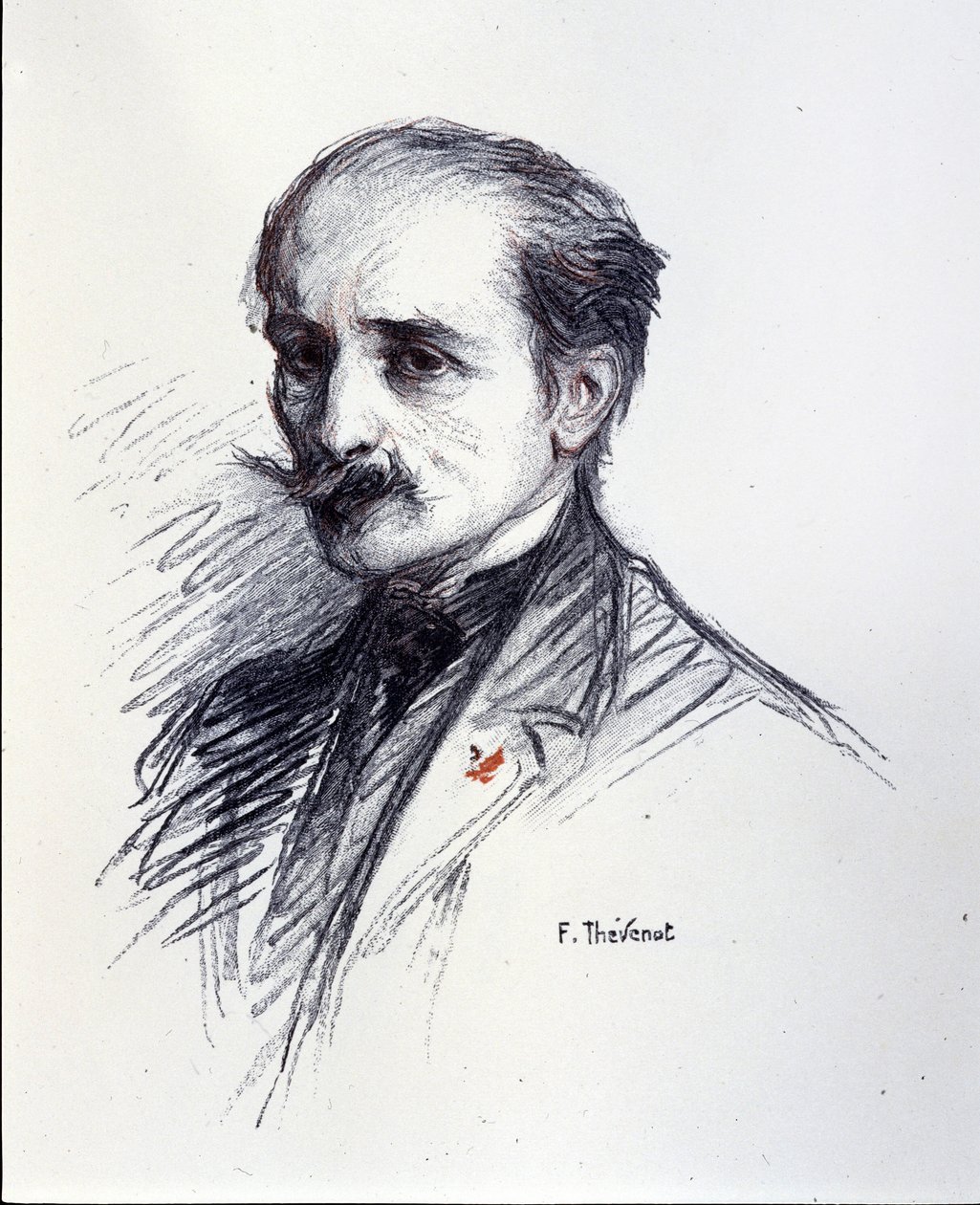 Portrét Edmonda Rostanda. (1868-1918) Kresba Thévenot François (1856-1943). od Francois (after) Thevenot