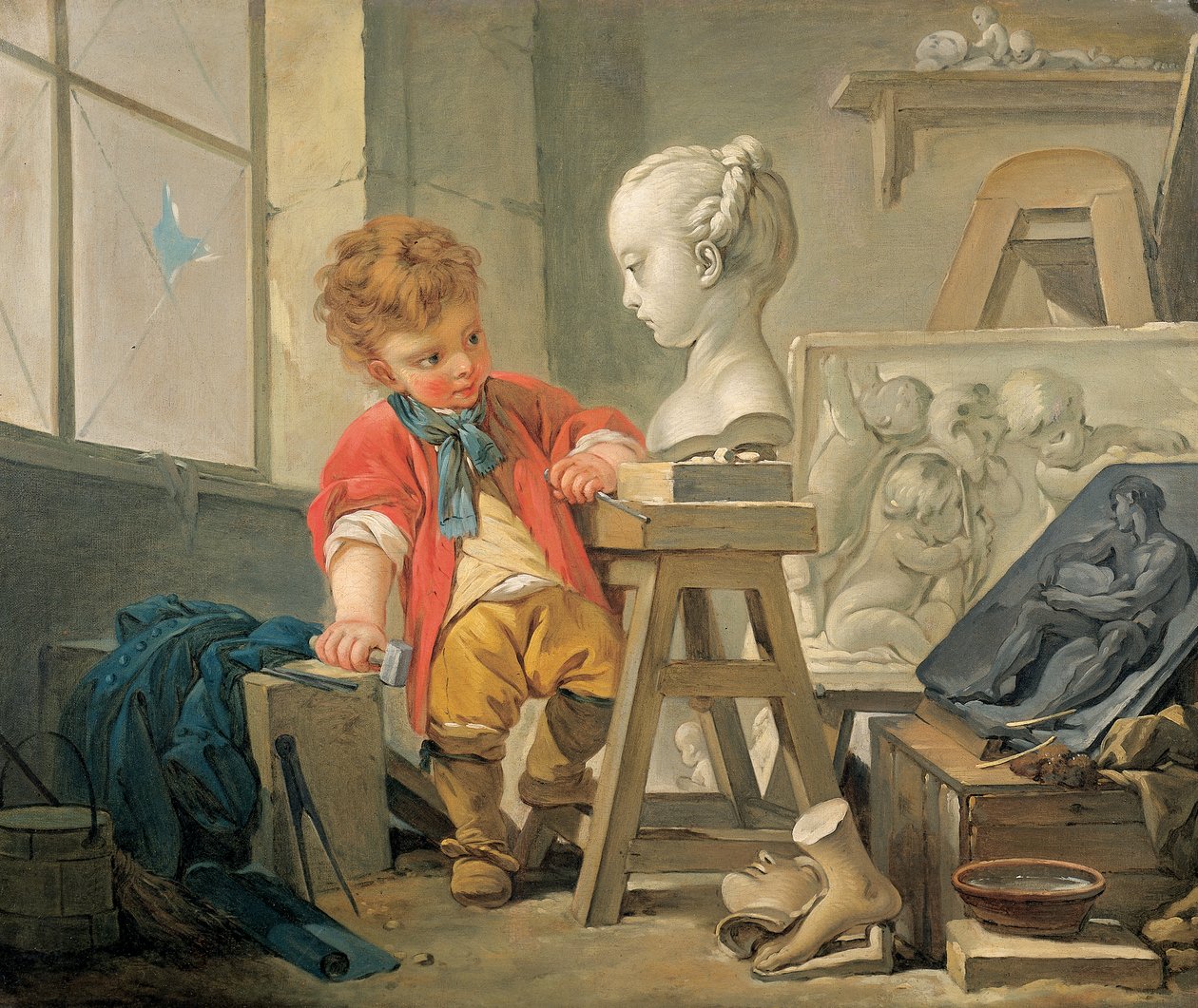 Alegorie soch (olej na plátně) od Francois (and studio) Boucher